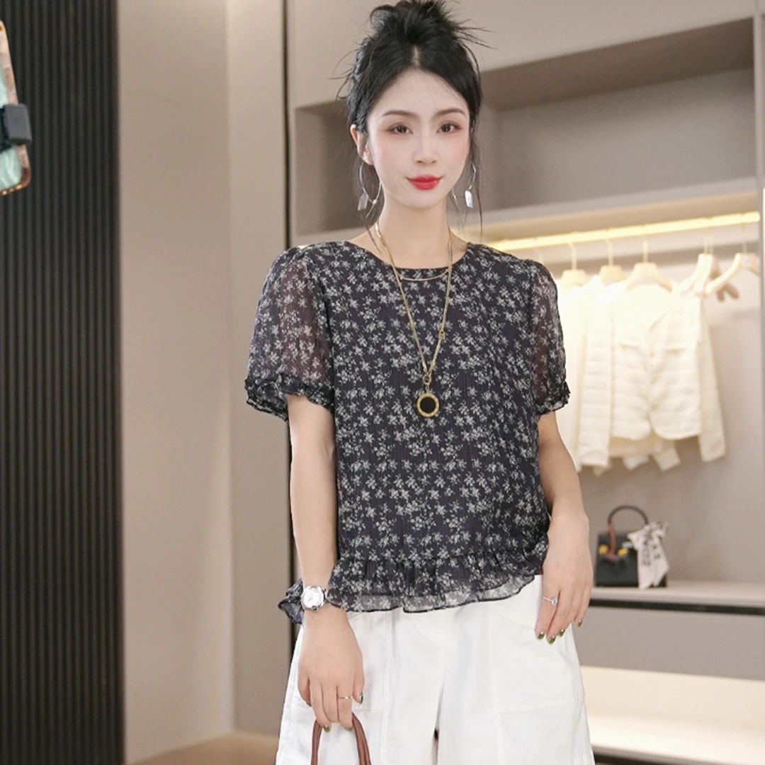 【碎花】夏季新款上衣时尚洋气减龄显瘦衬衫女