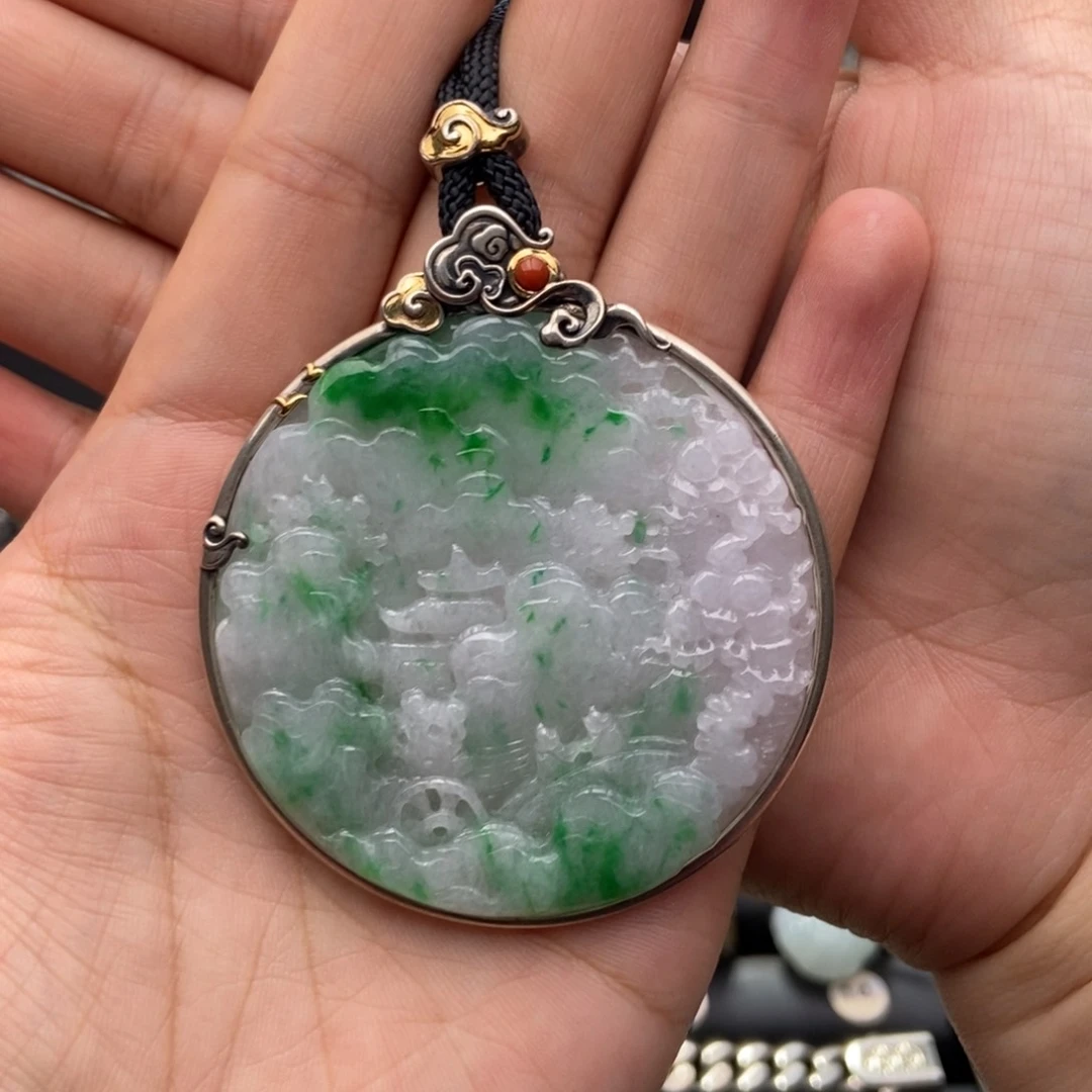 颈饰银S925镶嵌翡翠得*轩