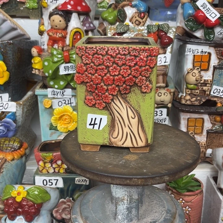 紫砂花盆粗陶材质多肉花盆