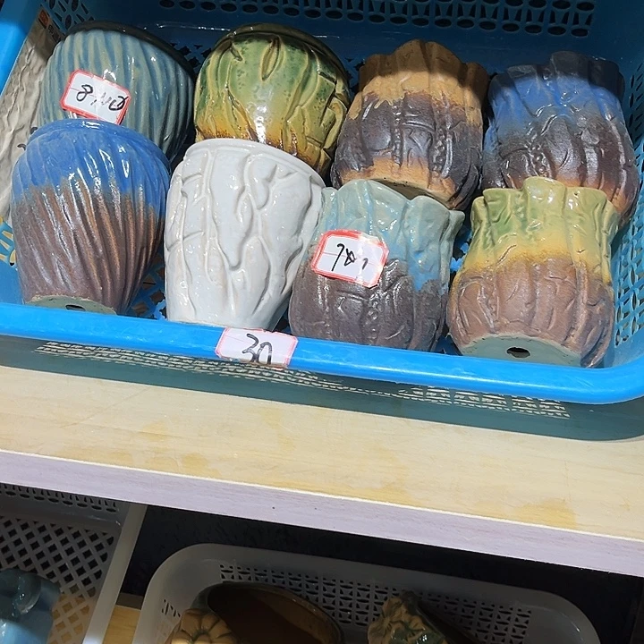 瓷片花盆多肉植物艺术品