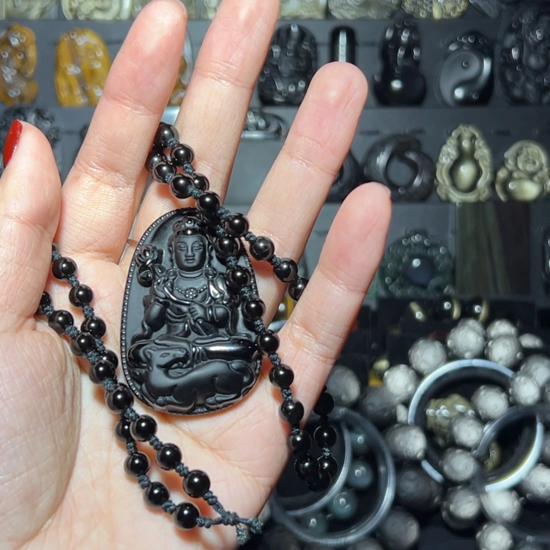 ****.黑曜岩未镶嵌颈饰