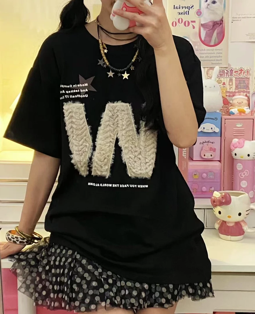 NASA联名t恤T恤短袖夏季潮牌印花针织宽松休闲网红美式简约