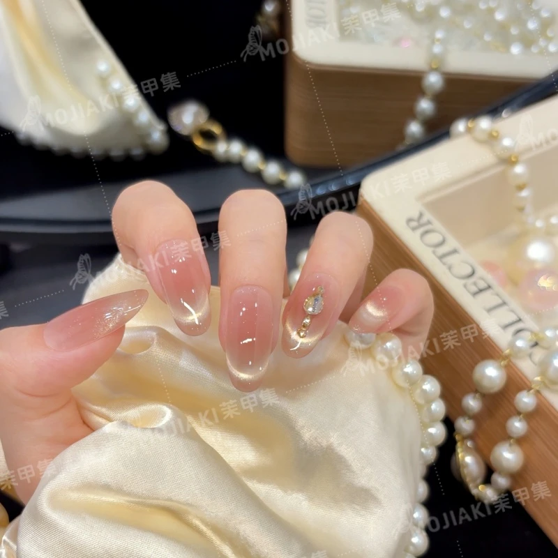 【细闪金钻】日常百搭轻奢设计款穿戴甲镶钻显白美甲