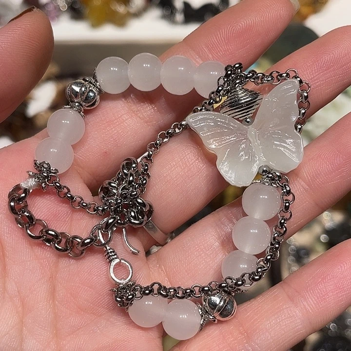 蛇纹石玉合金颈饰