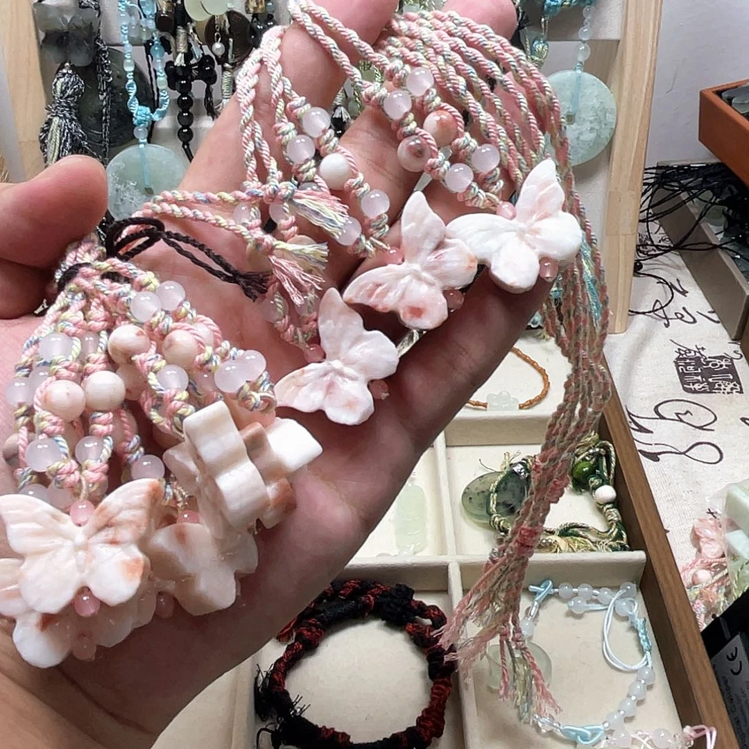 蛇纹石玉合金颈饰