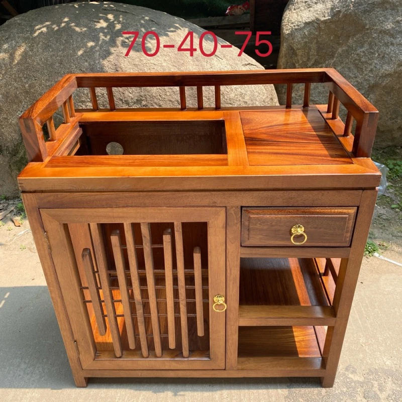 胡桃木雅韵一抽一门茶水柜70*40*75（不包邮）