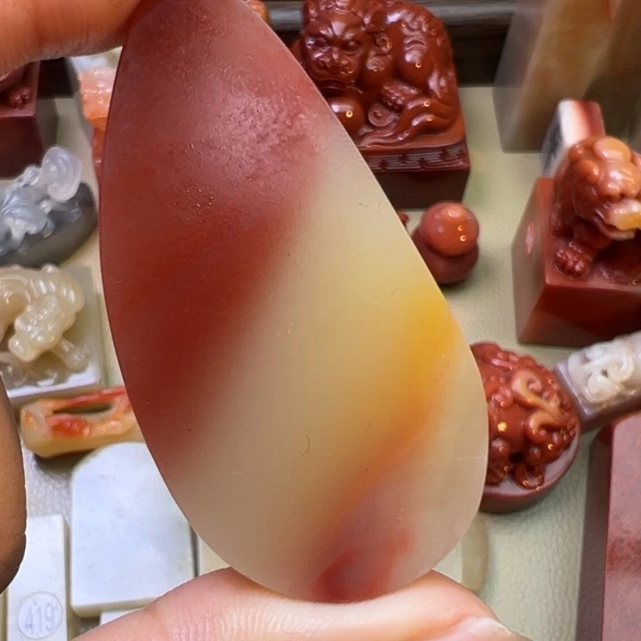 七***下寿山石印石五彩吊坠