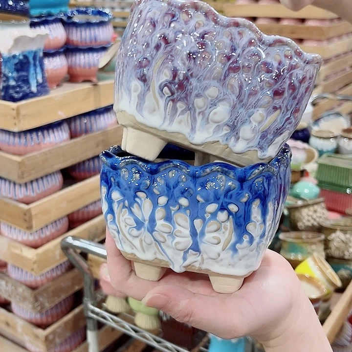 有孔.凑单10元陶瓷花盆发货！