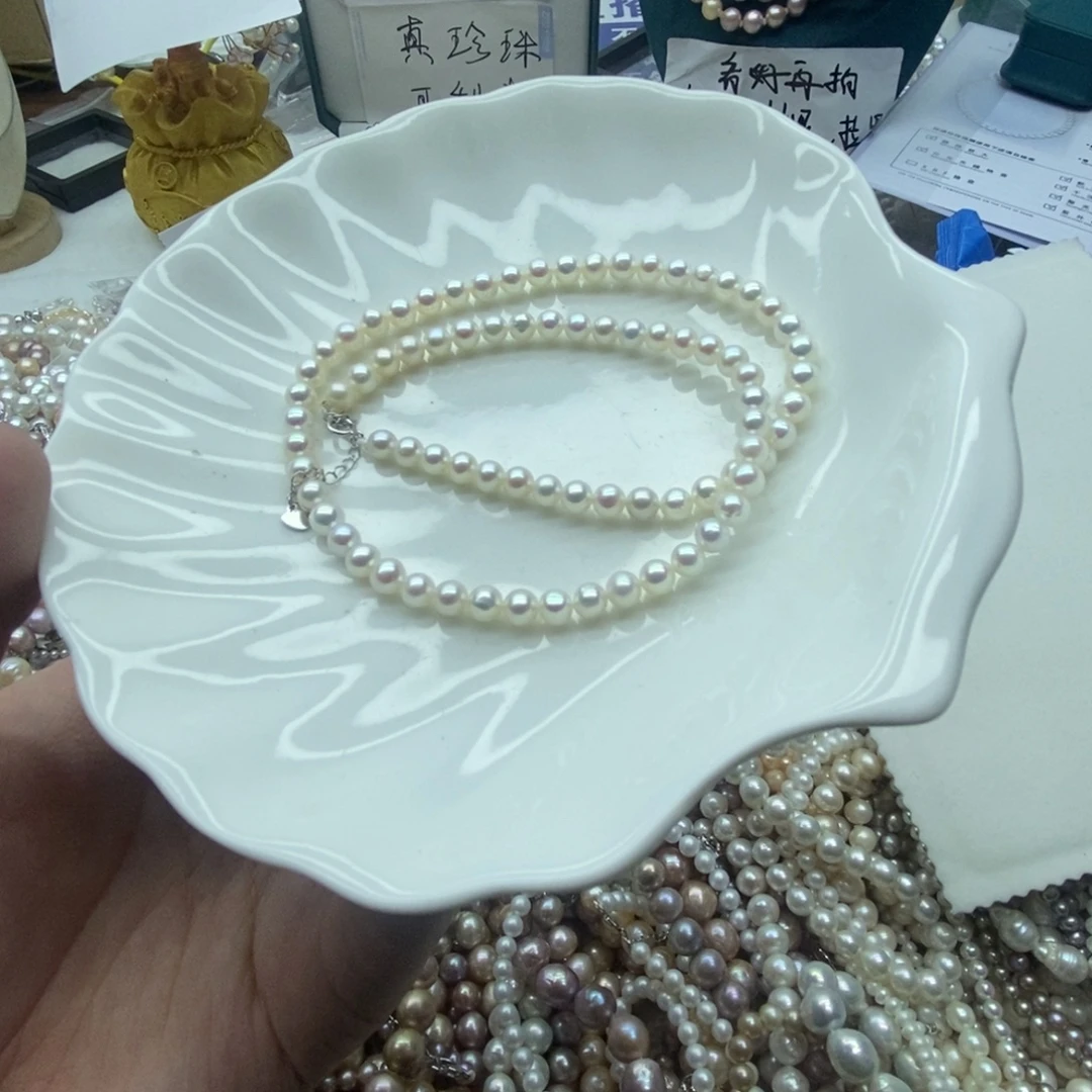 淡水珍珠银S925镶嵌天然淡水珍珠无人工干预19