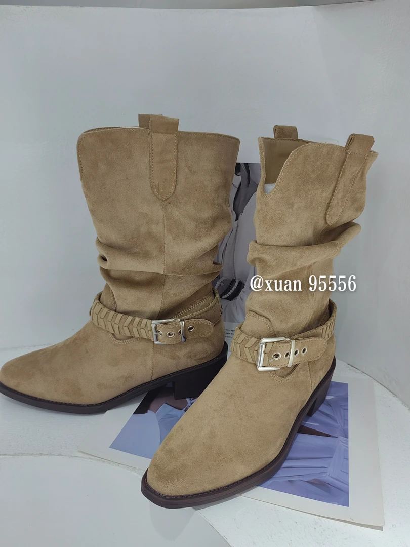 时装靴棕色女靴休闲时尚短靴百搭女士雪地靴女鞋