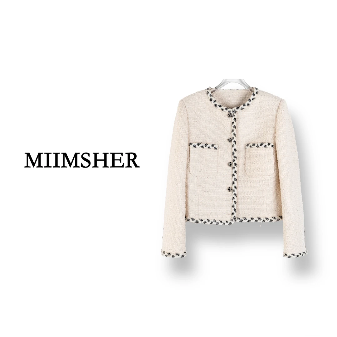 【圣图安少女】春季新款手工麻花编织粗花呢肌理小香风外套