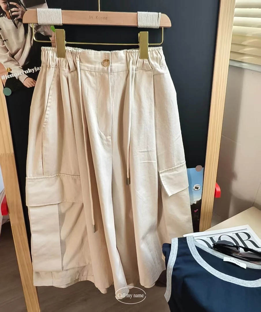 路一.韩国 Call my name   旅行 工装五分裤 f250405