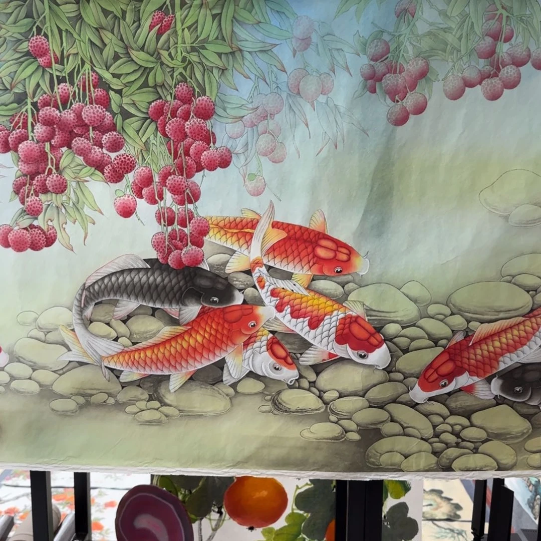 千***水国画尺寸70X138手绘作品