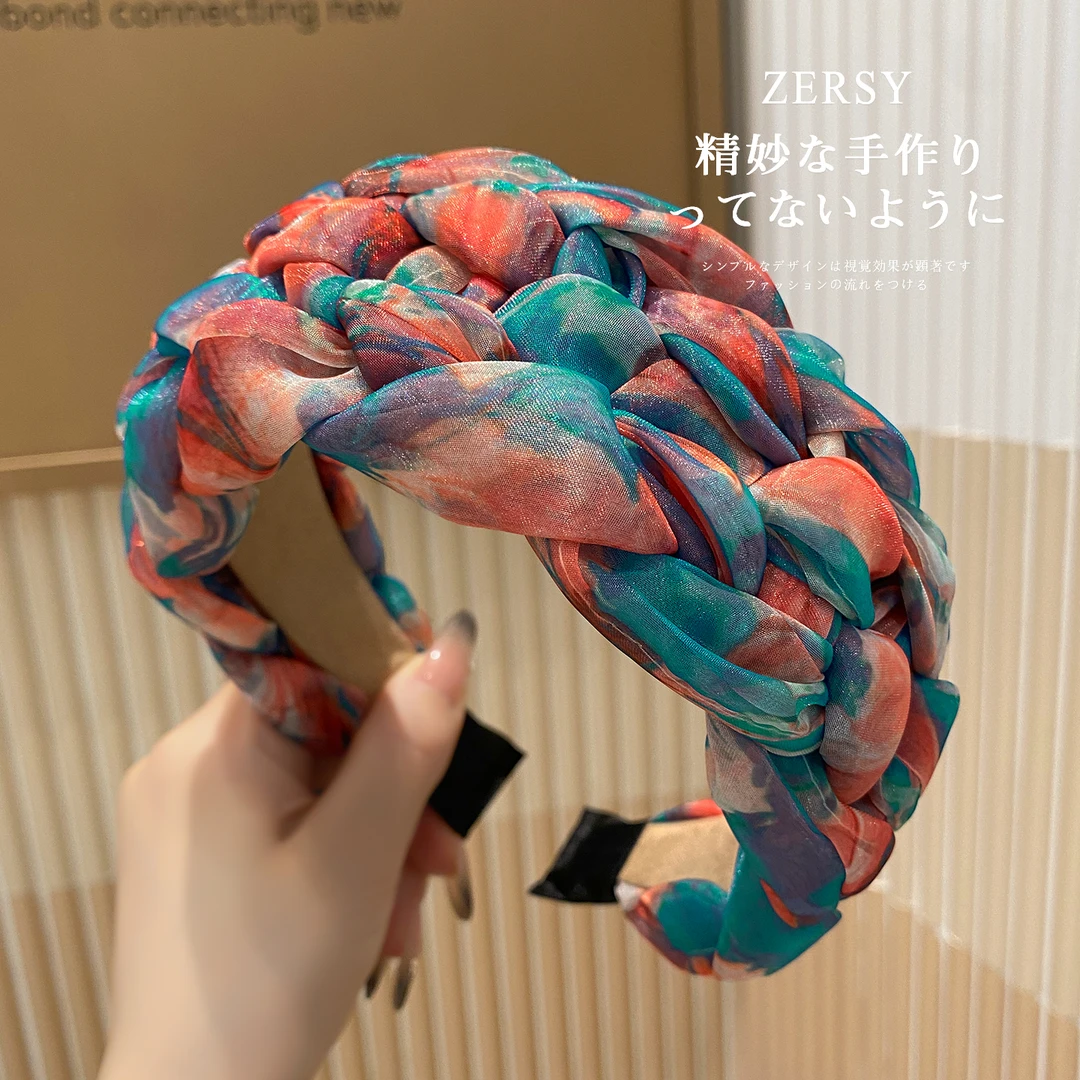 2025新款欧根纱宽边发箍外出百搭气质头箍高颅顶显脸小发卡女发饰