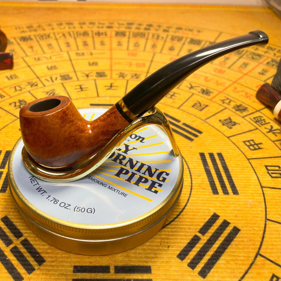 <中号弯斗石楠木烟斗>精品手工烟斗进口石楠木长133深30口17烟道9