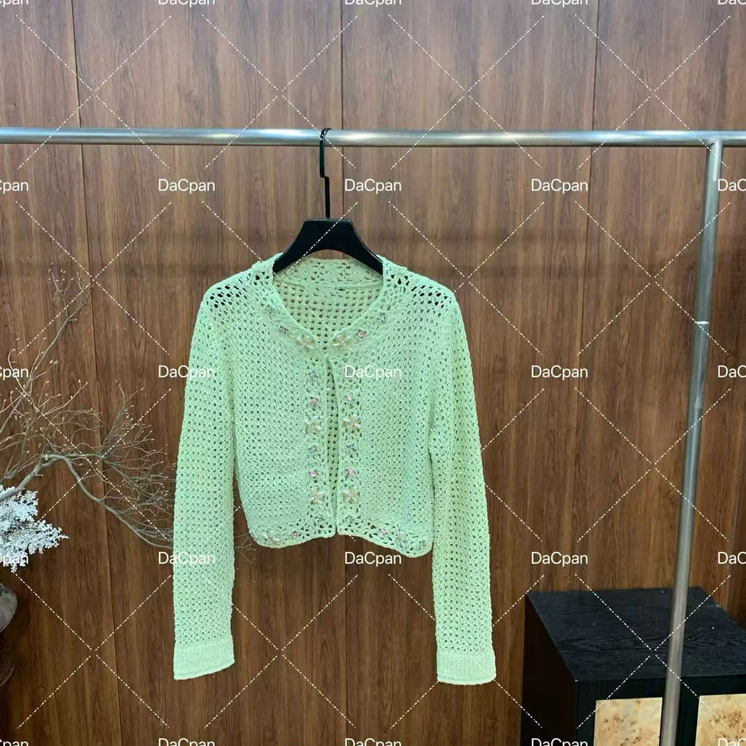 DACPAN-“苹果树”镂空针织开衫毛衣  2025/盼·PP 4105
