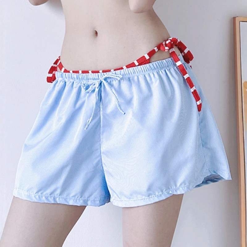 比基尼泳衣配件分体女沙滩裤度假假性感辣妹条纹短裤温泉沙滩泳装