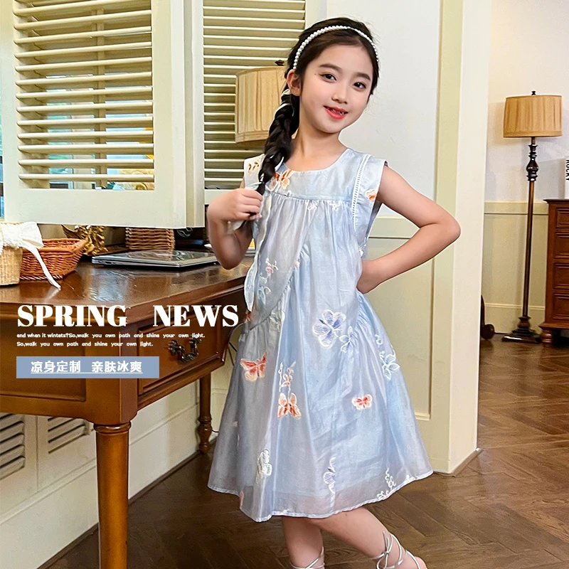 清仓80592女童公主裙2025新款雪纺裙子夏季背心裙儿童夏天连衣裙