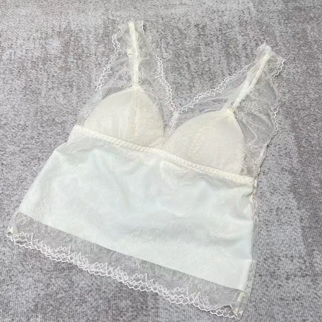 【陈陈私服】设计感女人味性感蕾丝内搭修身显瘦美背吊带25030601