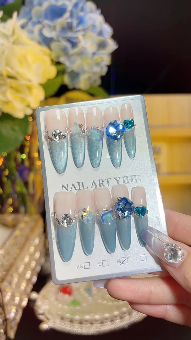 海蓝宝法式渐变测光猫眼