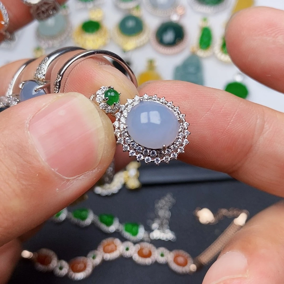 翡翠颈饰银S925镶嵌项链