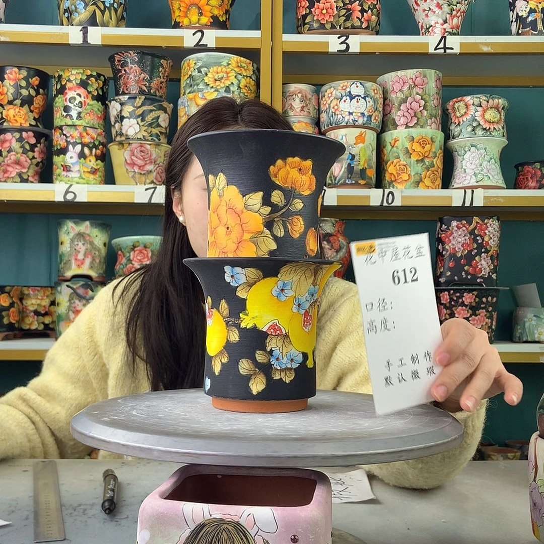 陶景德镇手工花盆612