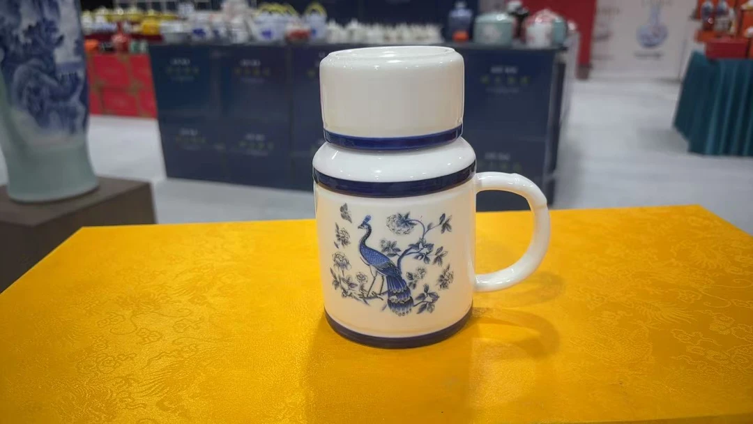 【娜姐专属】陶瓷孔雀复古马克杯