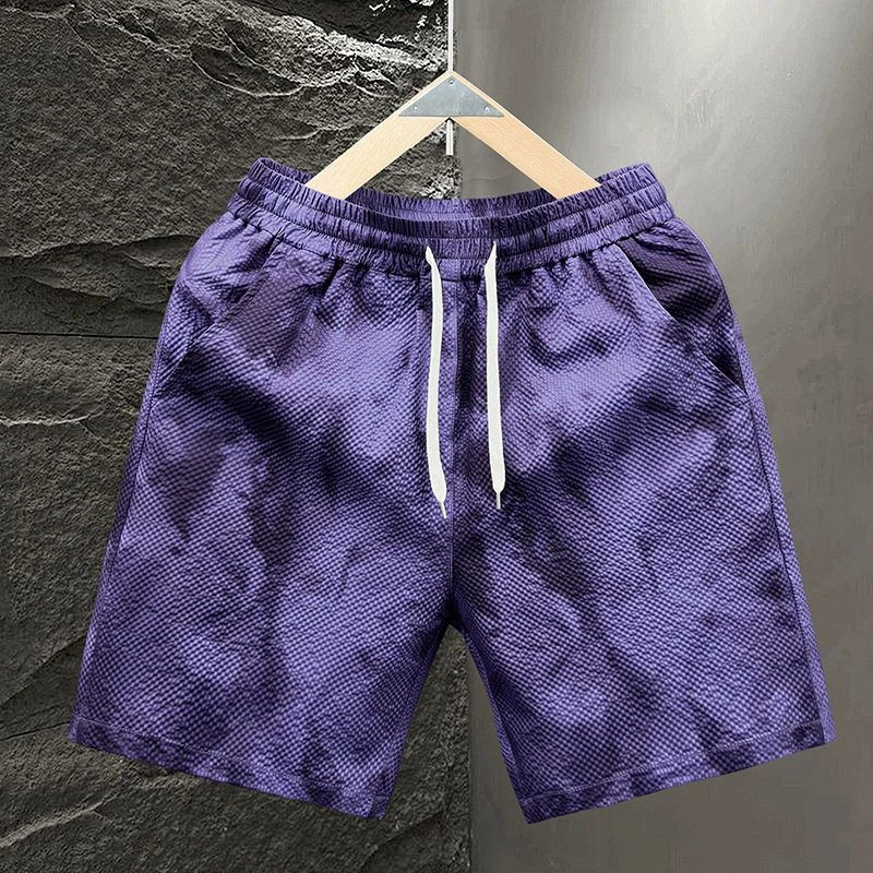 短裤大码五分裤夏季薄款扎染休闲短裤外穿ins韩版直筒时尚沙滩裤