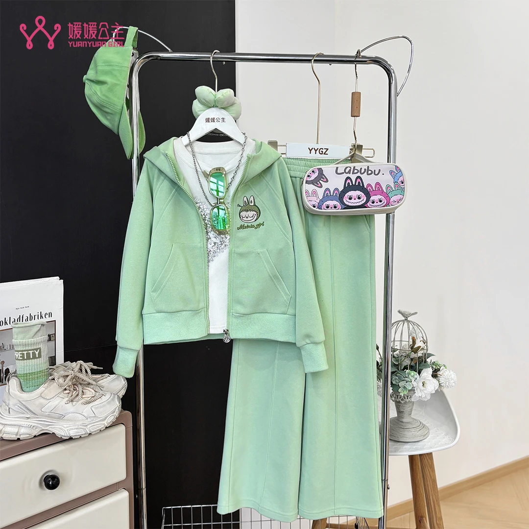媛媛公主2025秋季新款女童休闲可爱卡通洋气时尚套装15350R319