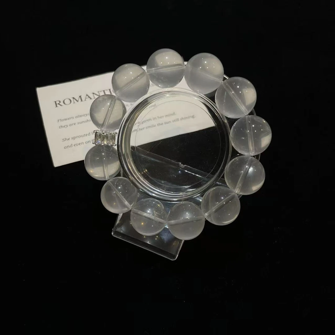 「YIMIMI」天然水晶16mm奶白晶手链x2633 多样性发货