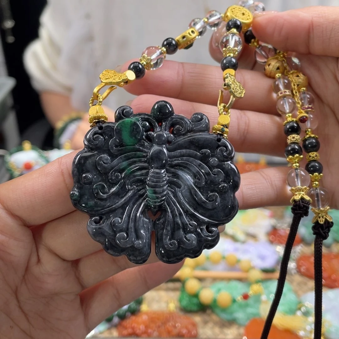 翡翠颈饰未镶嵌代编织