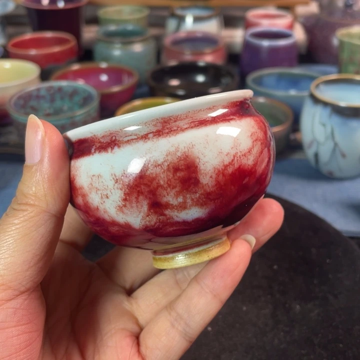 摆件钧瓷玉石釉缸杯