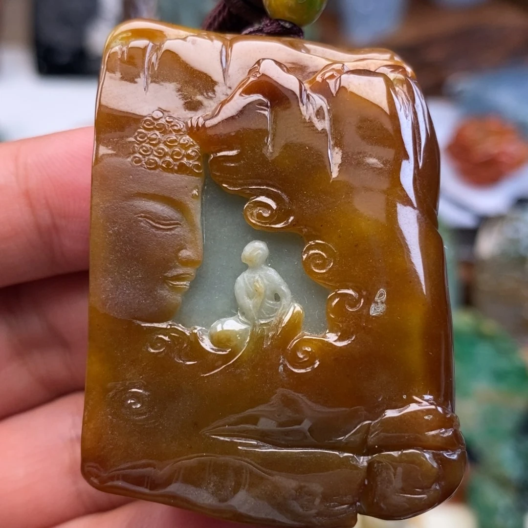 颈饰未镶嵌翡翠缅甸天然翡翠挂件