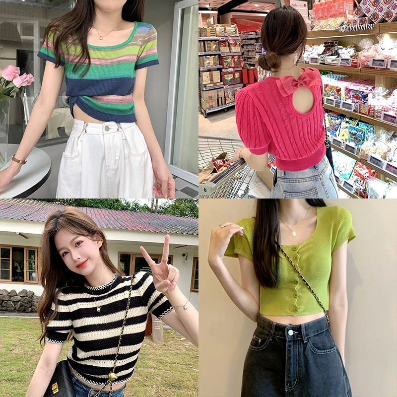 一号链接粉丝专属小个子短款辣妹女装针织短款甜美系列