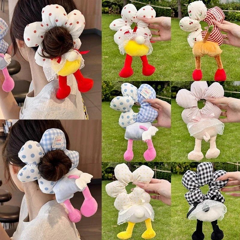 可爱卡通米奇屁屁发圈超好看花朵大号落难公主头绳丸子头马尾发绳