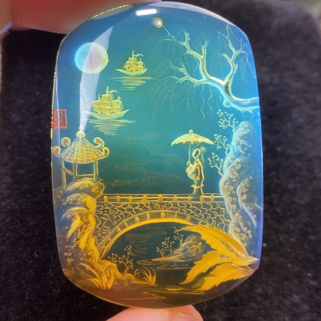 蓝珀未镶嵌吊坠(不含链)