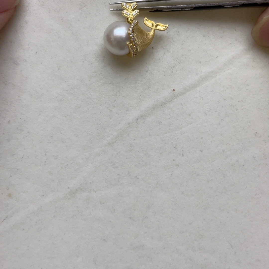 海水珍珠吊坠(不含链)银S925镶嵌