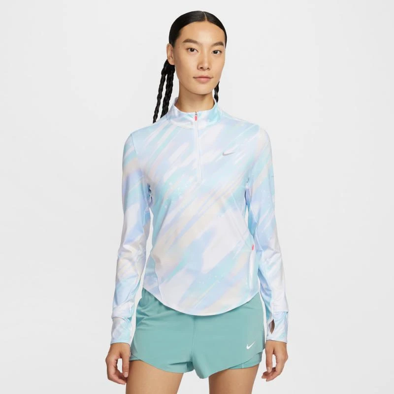 NIKE耐克女子AS W NK SWIFT DF HZ TOP AOP有领长袖T恤IO0253-547