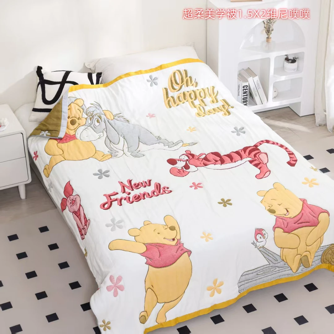 【维尼噗噗】 150*200cm  正版迪士尼全棉纱布超柔美学被
