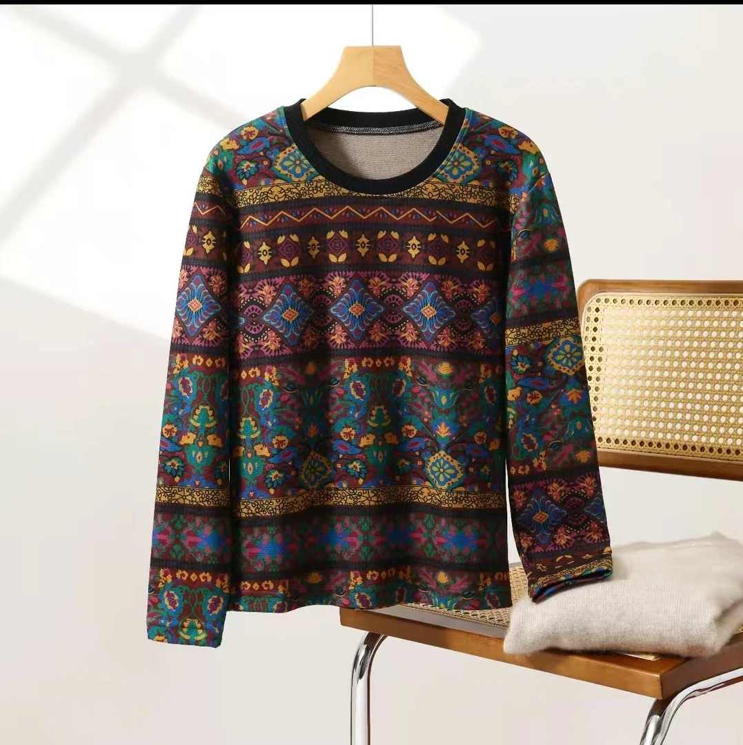 2025秋冬新款圆领打底衫长袖上衣2507