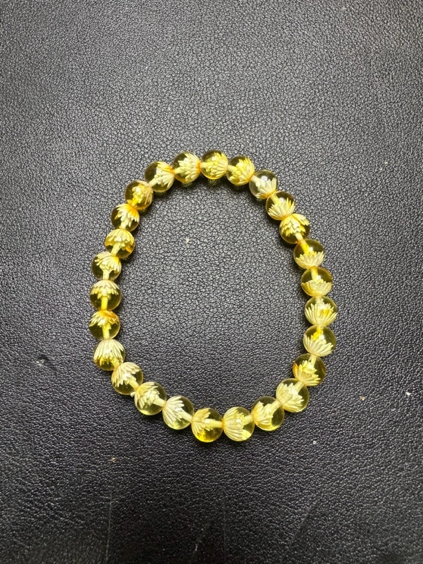 天然原矿琥珀蜜蜡，金珀内雕手串