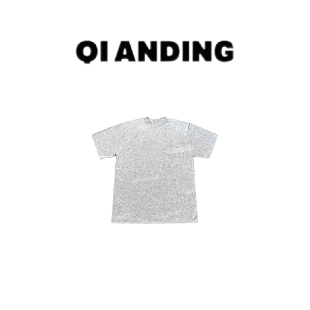 【QIANDING】基础款“重磅T”圆领短袖男女同款T恤A2526