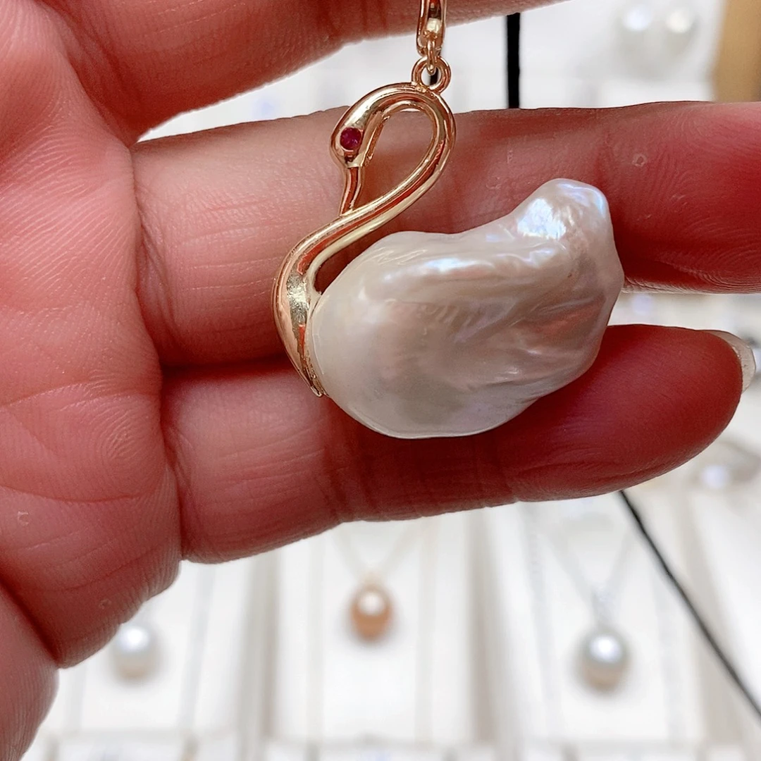 淡水珍珠吊坠(不含链)合金004