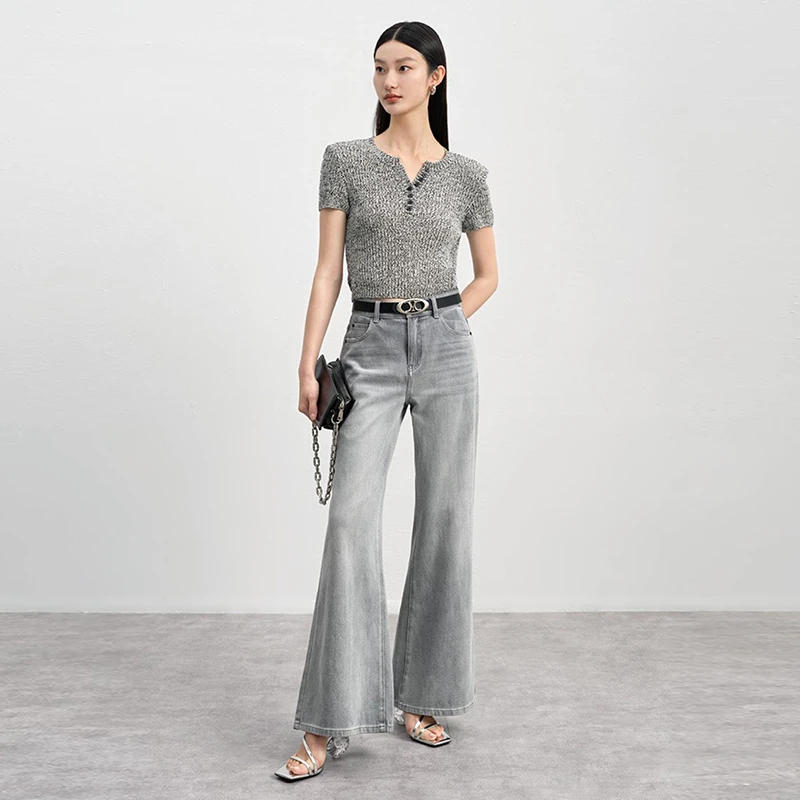 【香Y】宽松百搭韩系时尚牛仔裤子2025春季商场专柜女装