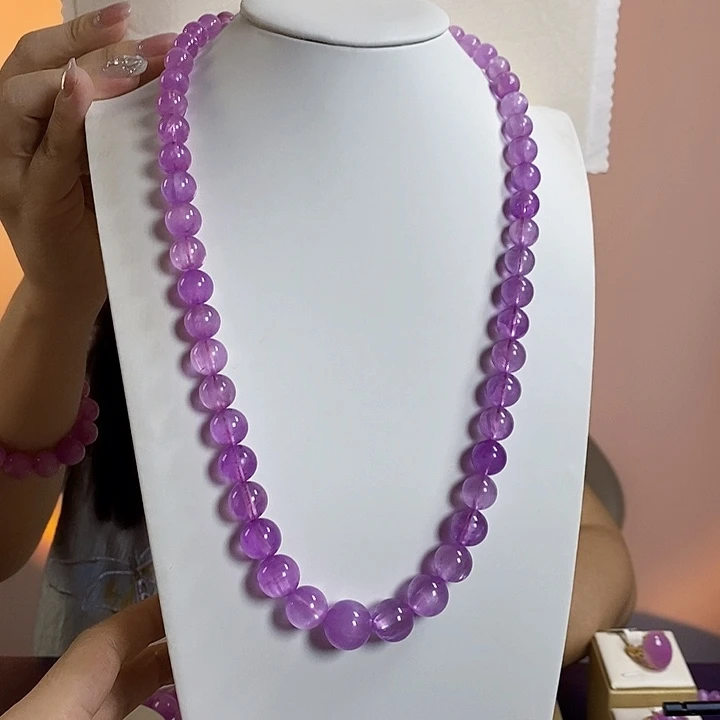 未镶嵌锂辉石紫锂辉高冰收藏级顶配塔链