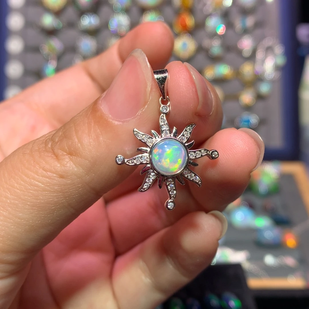 银S925镶嵌欧泊吊坠款式