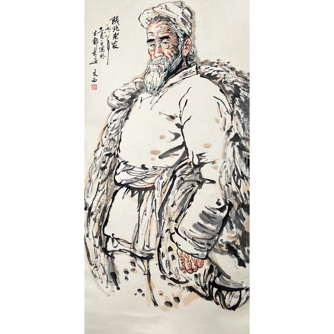 HZ0288-刘文西绘画立轴136x65.9cm/约8平尺