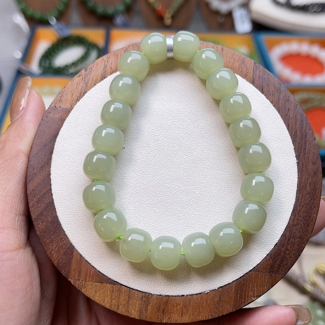 和田玉未镶嵌手串A42卡10