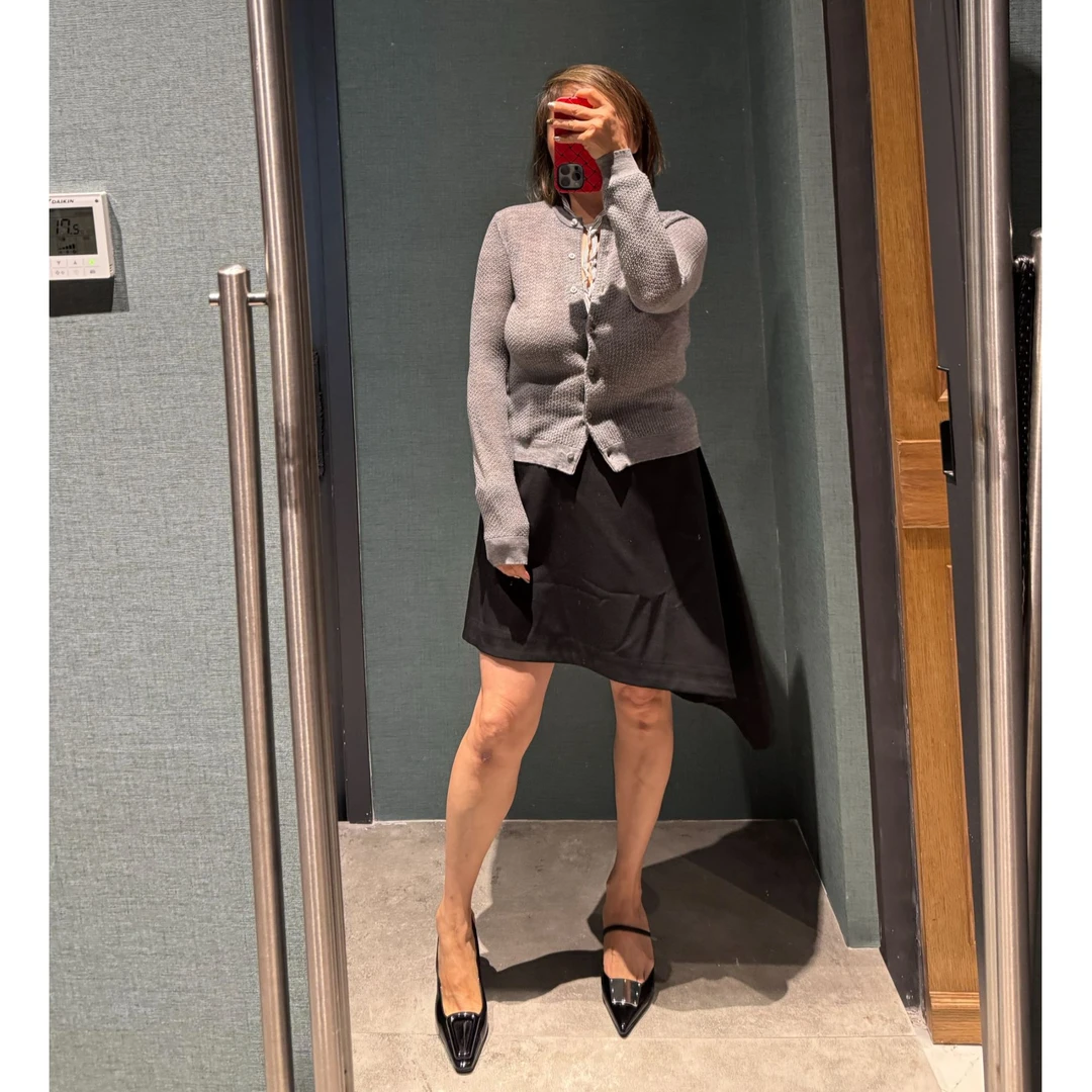 COCOLINDA | 绵羊毛不对称斜边半裙Q3369