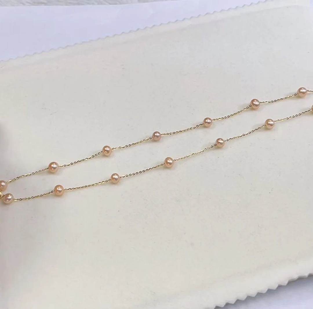 【北野珠宝】天然无核淡水珍珠项链-B07H-477尺寸5mm